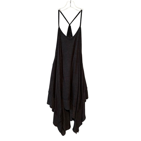 We The Free Dresses & Skirts - We The Free Black Asymmetrical Handkerchief Hem Slip Dress